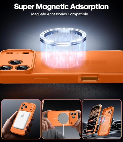 Image of Elzzi Magnetic Magsafe for iPhone 17 Pro Max Case (Compatible with MagSafe) Slim Translucent Matte Shockproof with Anti-Fingerprint Phone Case, Cosmic