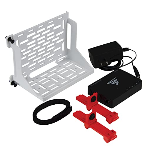 Legrand - OnQ Shelf Mounting Bracket for Structured Wiring Enclosure and Media Box, Includes Mounting Bracket, Network Switch, Mounting Clips, Grommet Plunger, Hook, Loop Strap, 1 Set, AC1060-L5