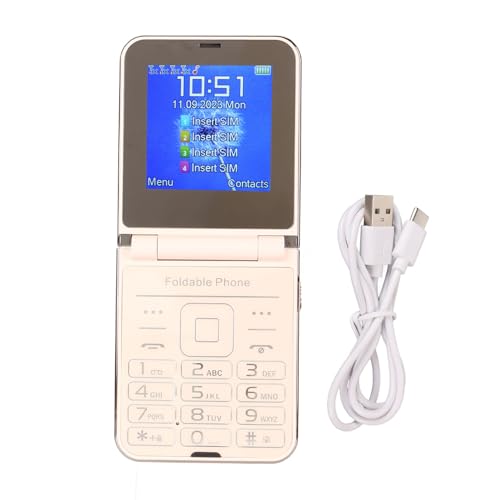 Lättanvänd Flip Senior Mobiltelefon med Högupplöst Kamera (Guld)