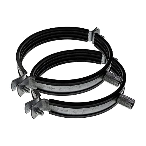 Vent Systems Ø125mm 2 Stücke Rohrschelle für alle Arten der Belüftung, runde gerade Kanäle an Wand oder Decke anschließen. mit Gummi zur Geräuschunterdrückung