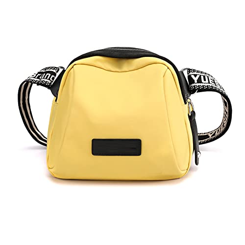 Sac à bandoulière pour femme, sac en toile de maquillage, sac à bandoulière pour maman, sac à bandoulière tendance, sac à bandoulière Messenger en tissu Oxford, petit sac (Jaune) Cover