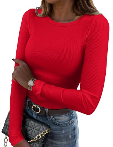 Zeagoo Womens Slim Fit Long Sleeve Top Crewneck...