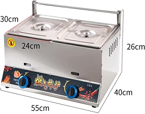 Gasfritteuse, 20 l, großes Fassungsvermögen, Edelstahl, für Privathaushalte, Gewerbe, LPG-Fritteuse, verstellbare Feuerkraft, mit Körben und Deckeln für Pommes Frites, Donuts, Fisch, leicht – Bild 3