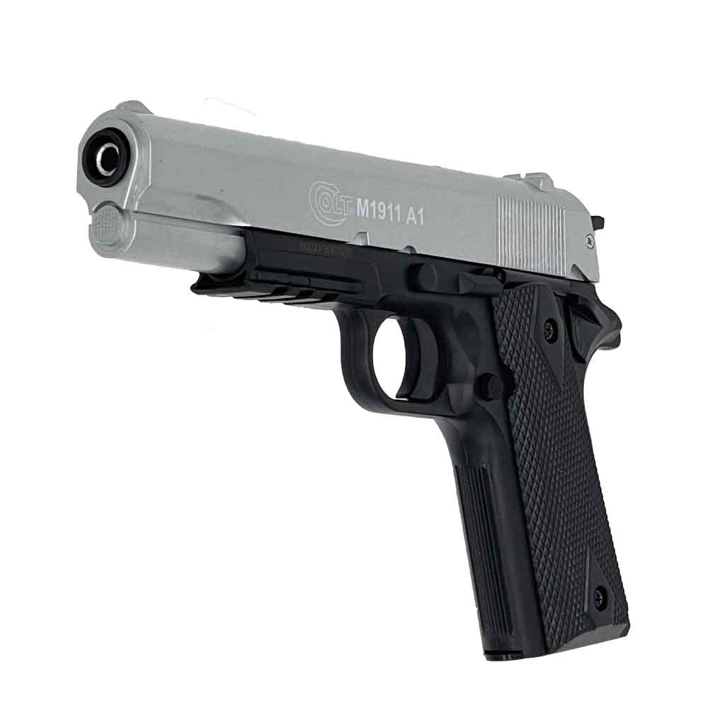 Cybergun Colt 1911 hpa Bicolore Airsoft Palla Pistola-Modello a Molla-Colore: Nero/Argento-Metallo bullone-Potenza 0,5 Joule