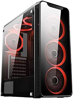 CiT Blaze Red PC Gaming Case Mid-Tower ATX - Tempered Glass, For Enhanced Gaming | Black