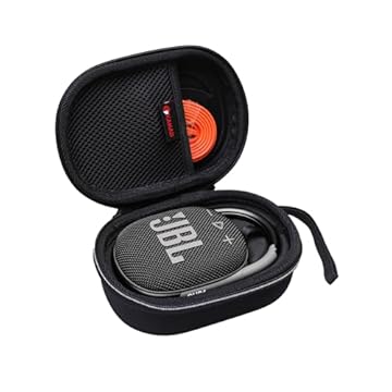 XANAD Capa rígida para alto-falante Bluetooth portátil JBL Clip 4 ou Clip 5 - Bolsa protetora para transporte de viagem - preta