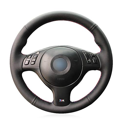 Fundas para volante de piel, color negro, de Shining Wheat