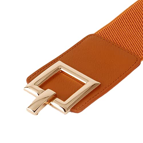Elastic Waist Belts For Women Dresses Jumpsuit Ladies Waistband Cinch Corset Belt With Gold Square Buckle3