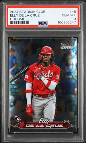 Graded 2024 Topps Stadium Club Elly De La Cruz #48 Chrome Rookie RC Baseball Card PSA 10 Gem Mint