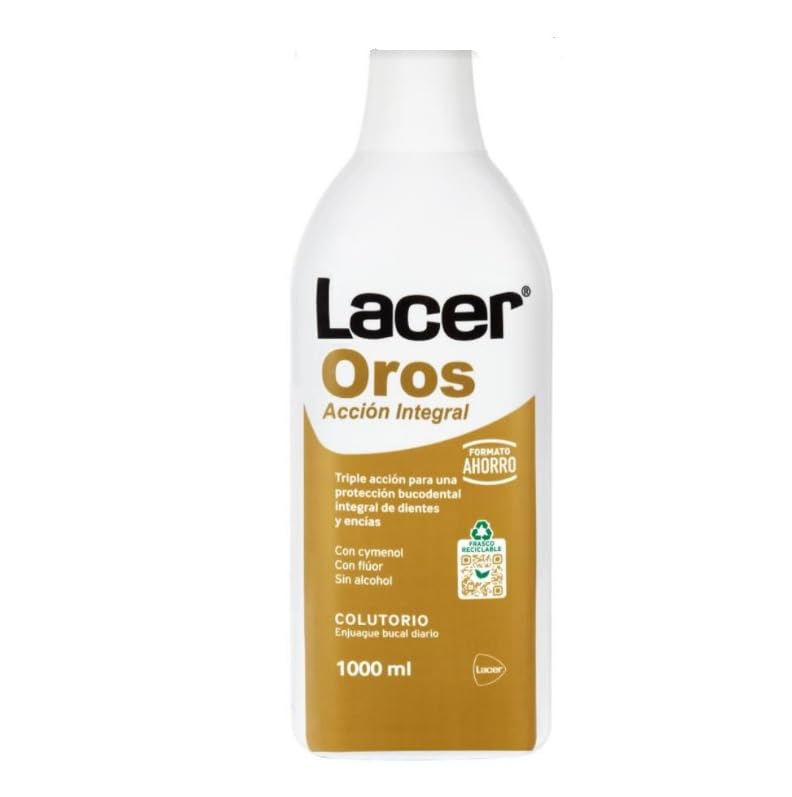 LACER OROS - Colutorio 1000 ml, Enjuague Bucal, Protección Bucodental Integral, Triple Acción, Previene el Sangrado, Reduce la Sensibilidad Dental, Protege Contra la Caries