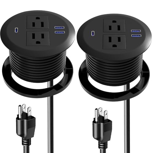 2 Pack Desktop Power Grommet 3 Inch,20W USB C Fast Charging Station,Fits 3-1/8
