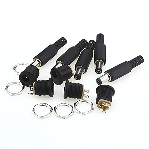 Image of 20 Pairs Solderless DC Power Connectors (5.5 x 2.1mm) - Male & Female Screw Nut Terminal Set