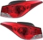 Evan-Fischer Tail Light Assembly Compatible with 2011-2013 Hyundai Elantra Halogen Clear & Red Lens Set of 2 Passenger and Driver Side