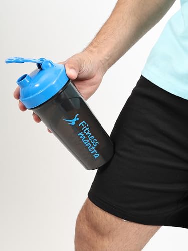 Image of Fitness Mantra 700ml Classic Shaker Bottle for Men & Women |Capacity 700 ml, Blue /Grey|