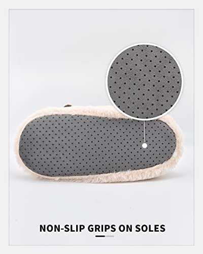 Image of DICUIRD Women's Animal Gripper Slipper Socks, Soft Sole House Slippers | Cute animal fuzzy sock slippers with flexible soft soles and non-slip grippers for comfy everyday indoor wear