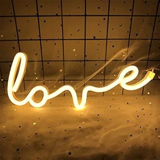 Nordstylee Neon Art Love Light Signs, Led Love Night Lights Decor Lights/Lamp for Kid's Gift, Wall/Room Decor, Birthday Party, Christmas, Wedding Decoration(Warm Wite)