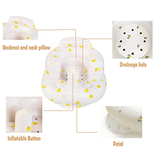 Image of Baby Inflatable Seat for Infant Support Seat Summer Toddler Babies 3 Months Chair for Sitting Up, Baby Shower Chair Floor Seater Gifts with Chair Seat Cute Sofa Learn Stool Training Seat.
