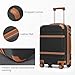 LONG VACATION Luggage Set 3 Piece Set Luggage ABS Carry on Suitcase Hardside Luggage with TSA Lock Spinner Wheels Travel Bag(Black Brown, 20 INCH)