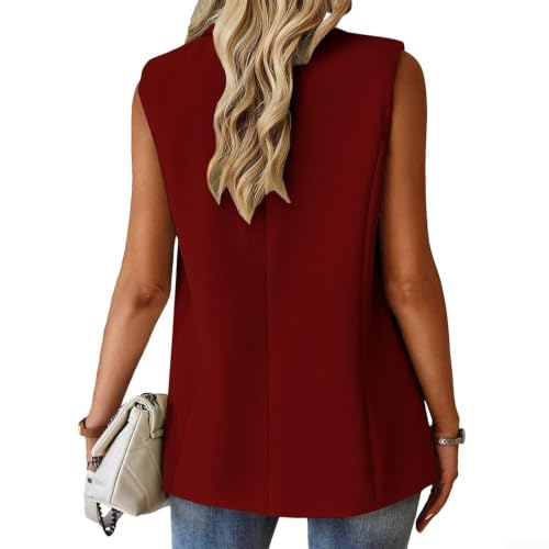 Chaleco casual de mujer con botones frontales y bolsillos de verano 7