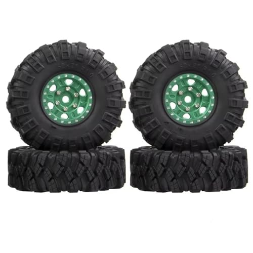 RC�J�[�^�C�� For Axial For SCX24 AX24 For TRX4M For FCX24 1/18 1/24 RC �N���[���[�J�[ 4�� 62X21mm 1.0�C���` ���^�� �r�[�h���b�N �z�C�[�� ���� �^�C�� �Z�b�g(Green)