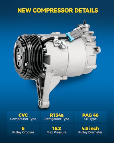 Image of PHILTOP T98273 Air Conditioner AC Compressor with Clutch for Pontiac G6 2007-2010 3.5L, 2007-2009 3.9L, Chevy Malibu 2007-2010 3.5L, 2007 3.9L, Saturn Aura 2007-2008 3.5Liter