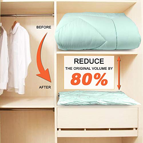 Suoco Vacuum Storage Bags (8 Jumbo), Space Saver Bags For Clothes, Pillows, Comforters, Blankets Storage, Vacuum Sealer Compression Bags With Travel Hand Pump #TOP1