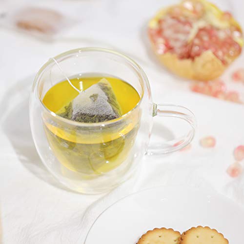 image for MEWAY 8oz Coffee Mugs, Set of 8, Clear Glass Double Wall Cup with hand