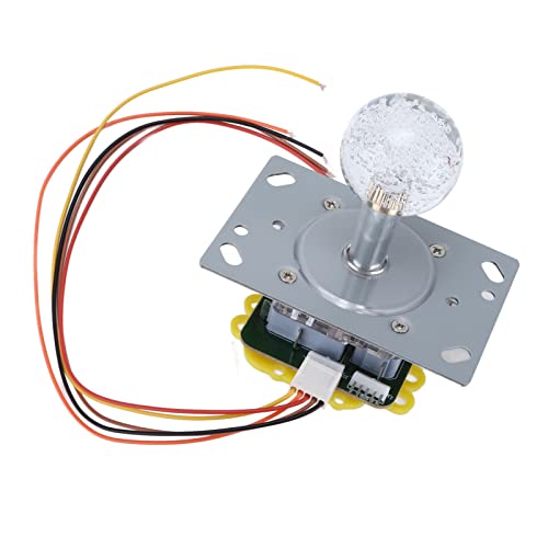 Hztyyier Arcade Stick Arcade Games DIY Kit Colorful Light Sensitive Arcade Joystick with 5P Cable Crystal Ball for Game Amusement Machine Cool Running