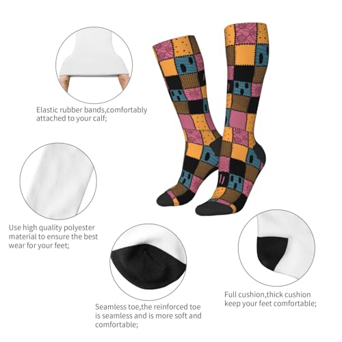 Image of Knee High Socks for Women Girls Fashion Women's Festival Stockings for Casual Running Work Travel
