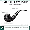 Peterson Pipes Emerald Series - Vintage Design Irish Wood Briar Pipe Green Band, Hand Crafted in Ireland, Vulcanite P Lip, 3mm (221 Bent Billiard) #2