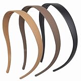 KOVOLITU 3 Pack Headbands Designed for Eyewear,Flex No Pressure Hairbands for Women Comfortable Plastic Headbands with Teeth Matte-Black,Khaki,Coffee