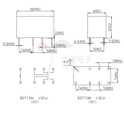 Relé HK19F-DC5V-SHG para solucionar fallos de aislamiento en circuitos impresos de 8 pines 3