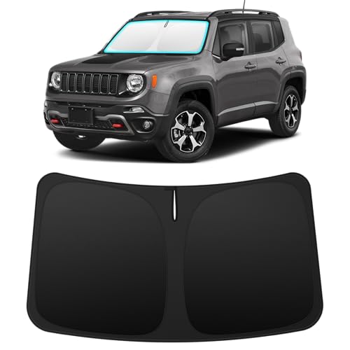 Image of INSAUTO Custom Fit Windshield Sun Shade for Jeep Renegade 2015-2024 | Foldable Front Window Sunshade Car Accessories, UV & Heat Reflector, Keeps Interior Cool, Includes Storage Bag