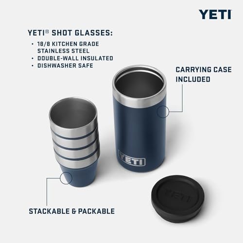 YETI Rambler Shot Glasses with Carrying Case, Navy, ONE - Image 2