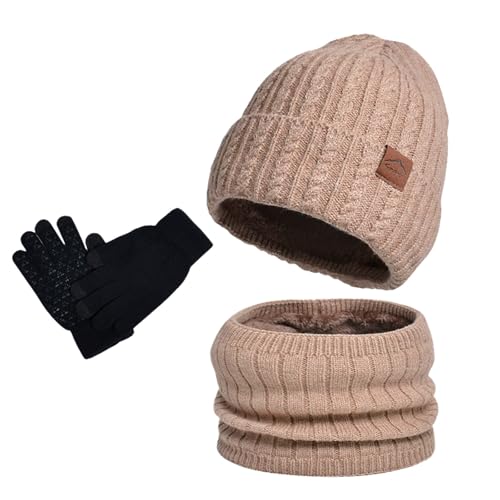 Ensemble bonnet écharpe gants contre le froid aux oreilles et cou