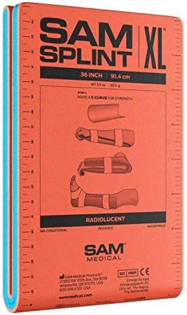 SAM Splint 36" XL Flatfold, Orange/Blue, Cut to Size