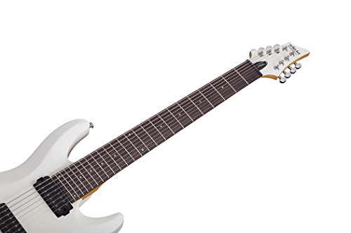 Schecter C-8 Deluxe Satin White 8-String Solid-Body Electric Guitar, Satin White #TOP2