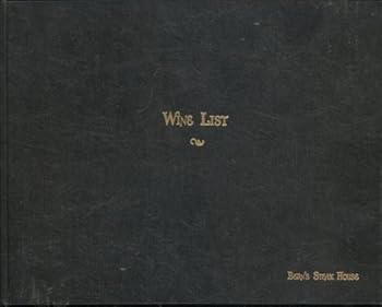 Hardcover Wine List: Bern's Steak House (Price List) Book
