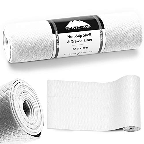 Drawer and Shelf Liner - Truly Non-Slip, Heavy, Thick, Durable Material - Easily