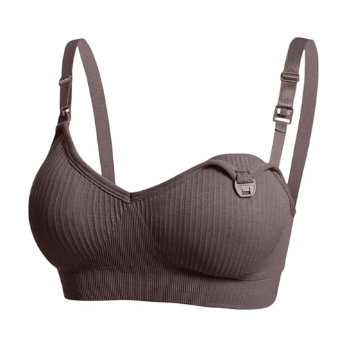 Generisch Sujetador de lactancia para una lactancia cómoda. Sujetador de maternidad transpirable con cierre frontal. Diseño versátil para todas las estaciones., café, XL