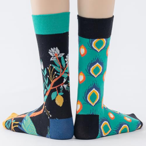 Image of 2 Pairs Cartoon Animal Crew Socks Fun Cotton Mid Calf Socks for Women
