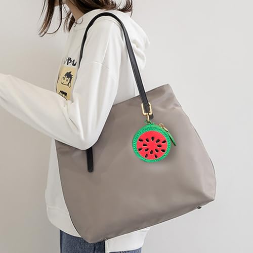 Image of 2.36 x 2.36 Inch Watermelon Fruit Bag Charm Cute Mini Coin Purse Keychain,Mini Leather Coin Pouch Change Purse for Backpack Decoration,Coin Watermelon Wallet Gifts for Girl Women
