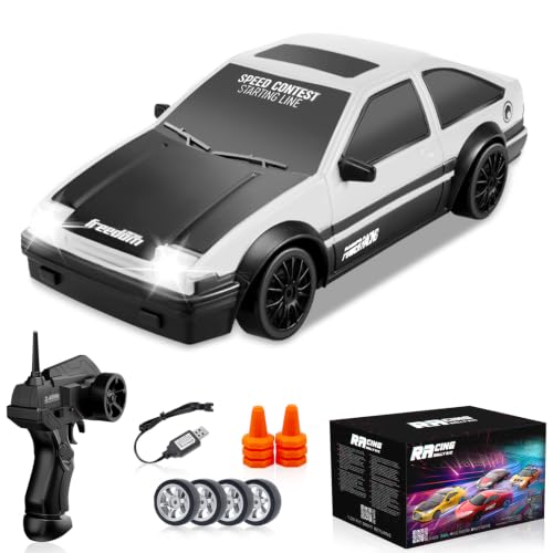 YUAN PLAN RC Drift Car 1/24 2.4GHz Remote Control Cars, 4WD High Speed Drift RC Cars with Cool LED...
