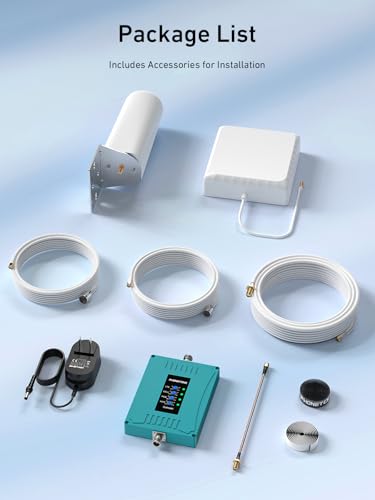 Cell Phone Booster for Home/RV/Metal Building,Cellular Signal Repeater Boosts 5G 4G LTE & 3G Signals on Band 2 4 5 12 13 and 17, Supports Verizon, AT&T, T-Mobile & More | FCC Approved