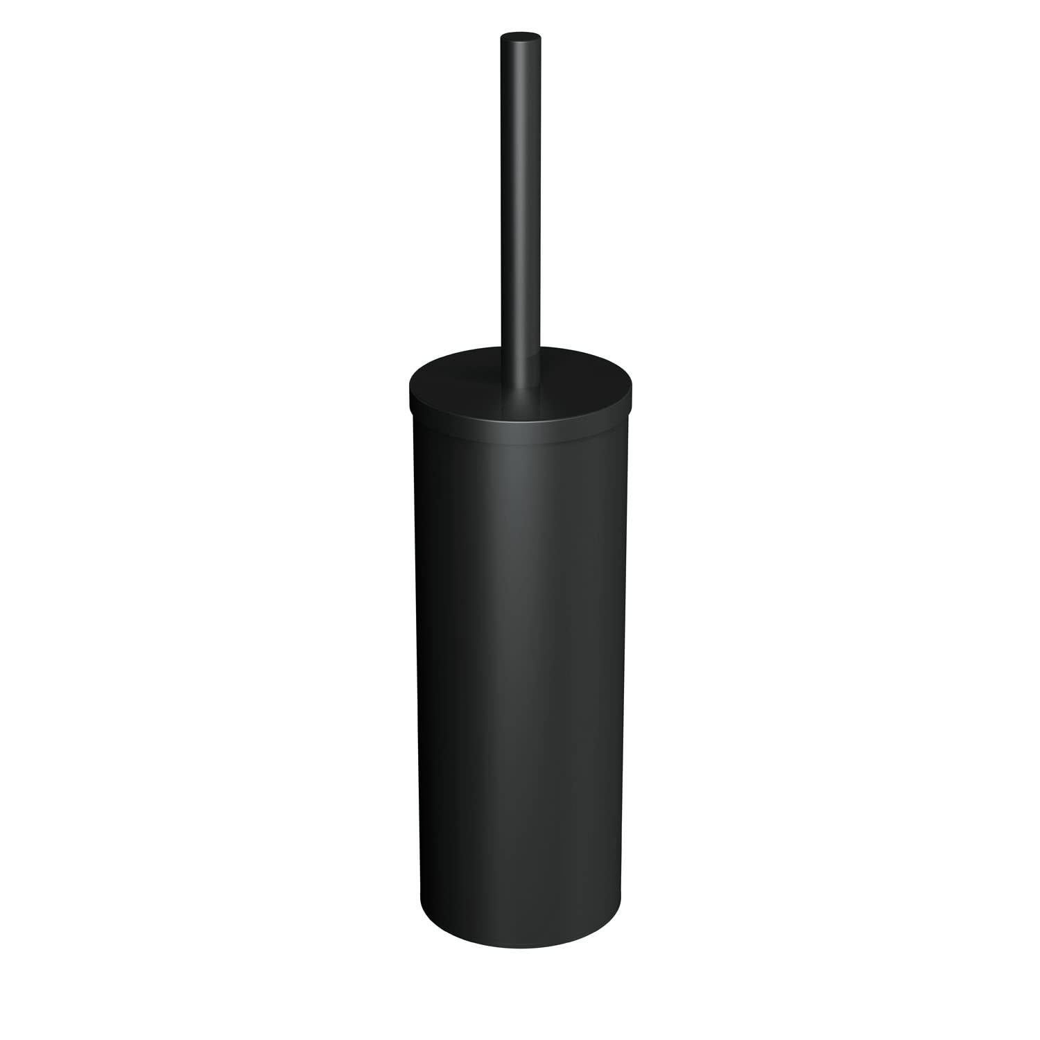 Cosmic Black Toilet Brush Holder Matte Floorstanding Measures 9.5 X 9.5 X 39 Cm