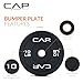 CAP Barbell Economy Olympic Bumper Plate Set with White Logo, Black, 10 lb Pair