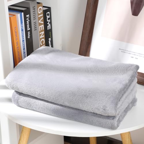 Image of Breling 20 Pcs Cot Blanket Toddler Daycare Nap Blanket for Kids 39 x 47 Inch Fleece Baby Warm Fluffy Cozy Rest Time Supplies for Classroom, Preschool, Daycare or Nursery (Dark Gray)