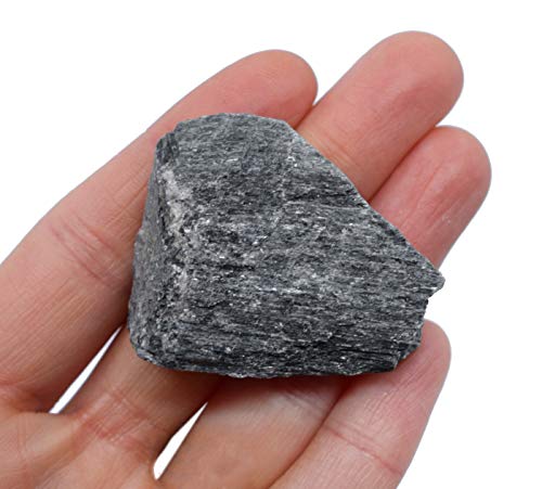 Image of EISCO Raw Hornblende, Amphibole Mineral Specimen - Approx. 1 inch - Geologist Selected & Hand Processed - Great for Science Classrooms