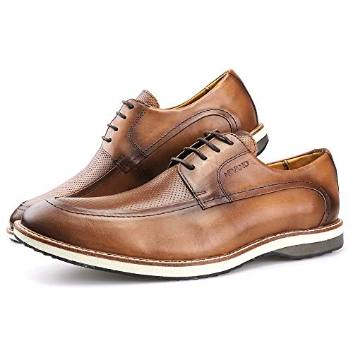 Sapato Casual Oxford Masculino Couro Caramelo Tamanho:43;Cor:Marrom;Gênero:Masculino