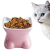 ★[Diseño de Boca Inclinada] La boca del tazón de comida para gatos adopta un diseño de boca oblicua de cuello ancho, que ayuda a reducir la presión sobre el estómago del gato y los vómitos ocasionales.